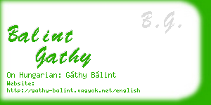 balint gathy business card